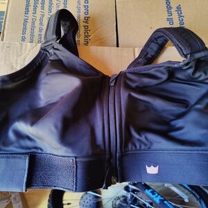 SHEFIT Black Sports Bra with Pink Logo